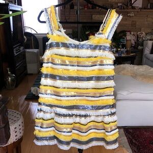 Nicole Miller Cream Artelier Branded Dress Label